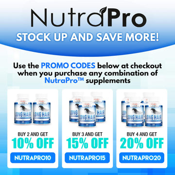NutraPro Long Hair Gummies etiqueta clara, suplemento natural para el cabello.