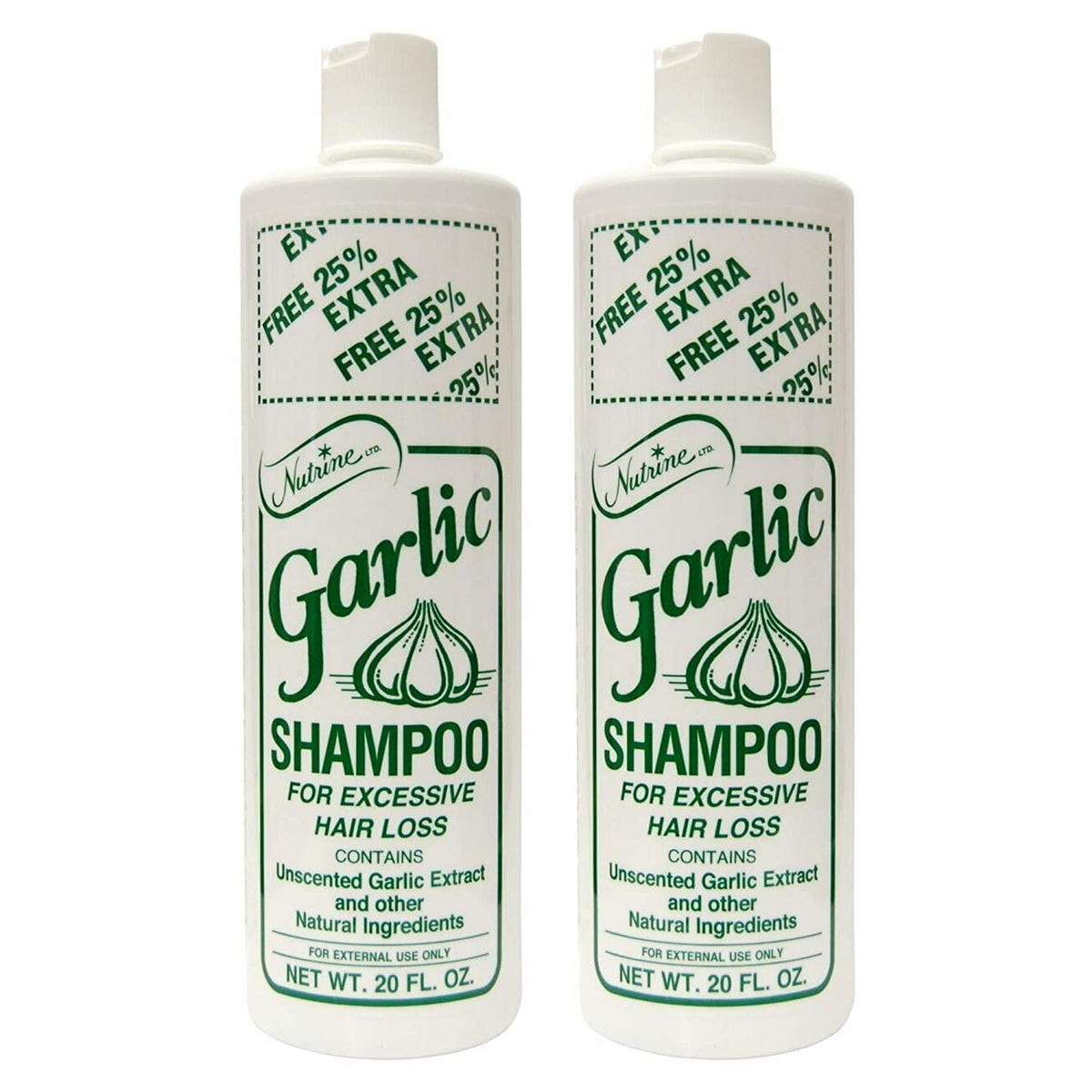 Nutrine champú de ajo sin aroma, botella vertiendo, para limpieza suave del cuero cabelludo