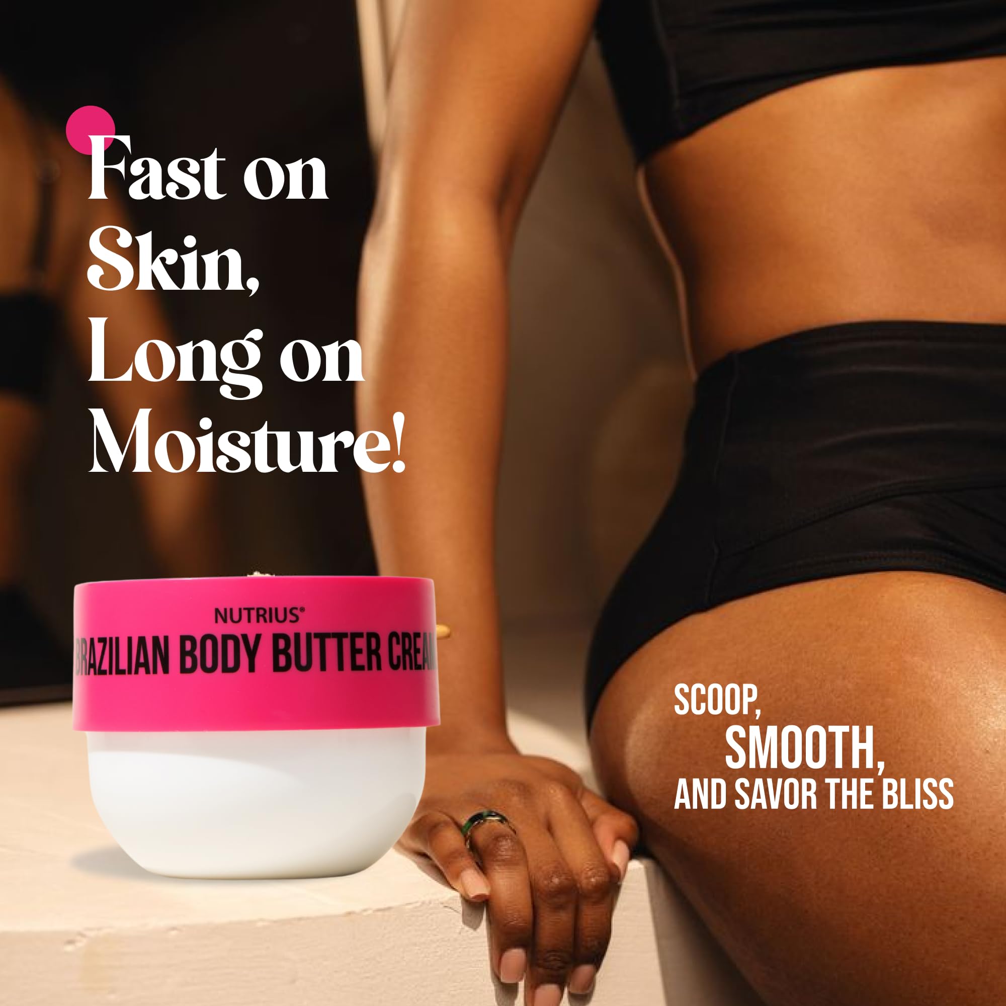 Textura satinada de Nutrius Berry Bliss que se absorbe rápidamente