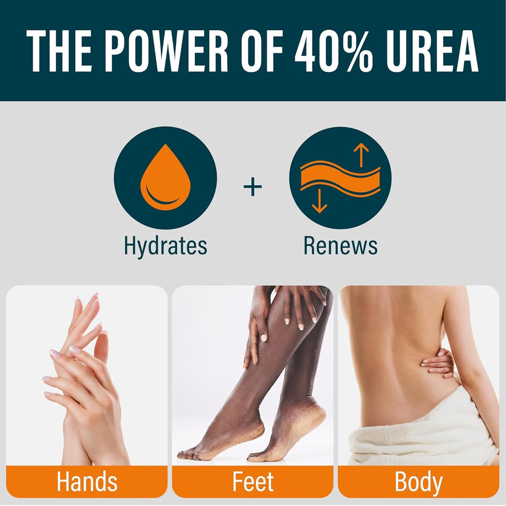 NUVADERMIS foot-care application shows easy use on feet to relieve dryness.