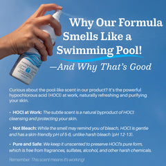 NuVue BioForce HOCl spray para cuello y pecho, limpieza suave.