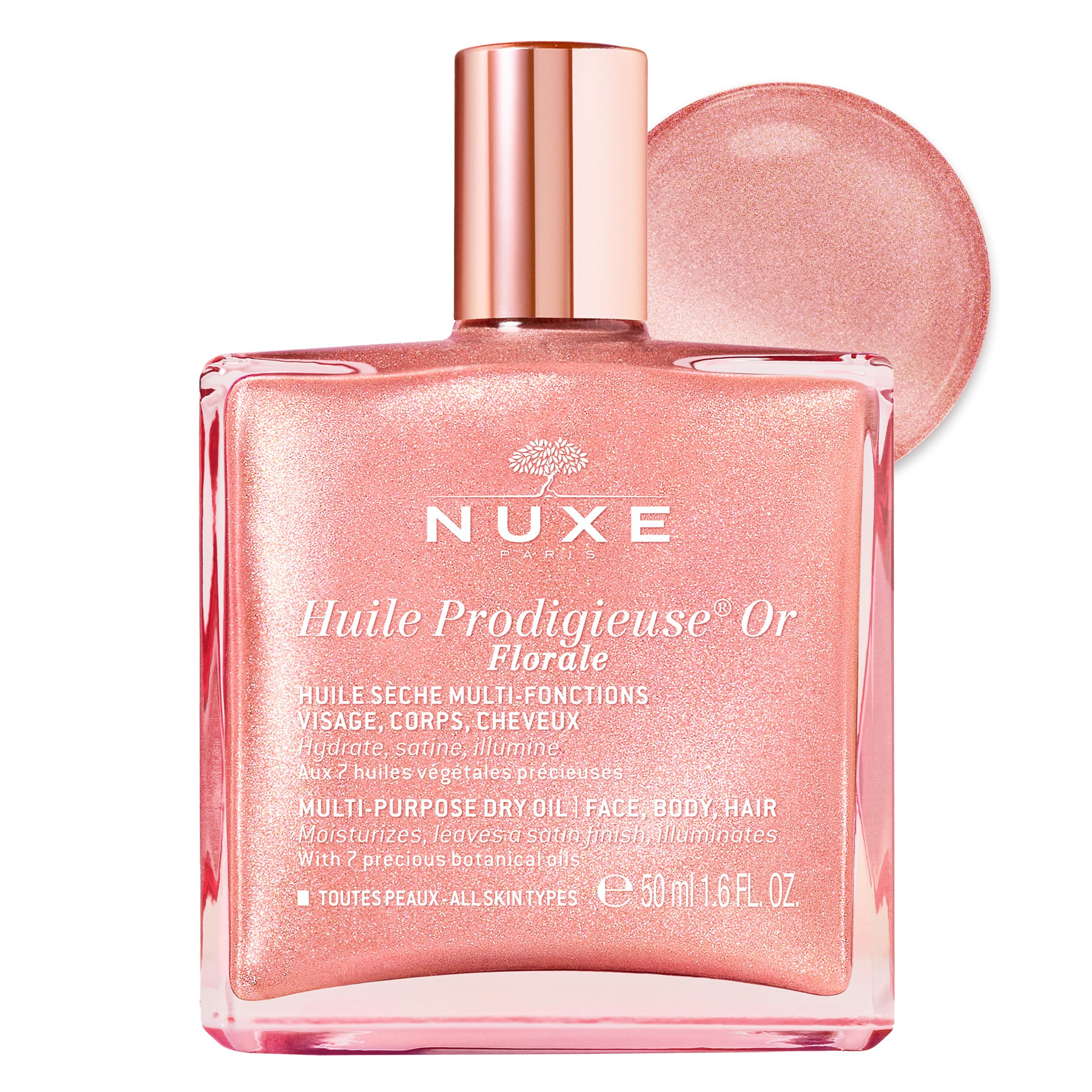 Nuxe Huile Prodigieuse Floral, bote de aceite multiuso para hidratación y brillo.