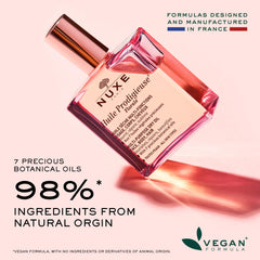 Nuxe Huile Prodigieuse Floral en cabello para brillo y suavidad.