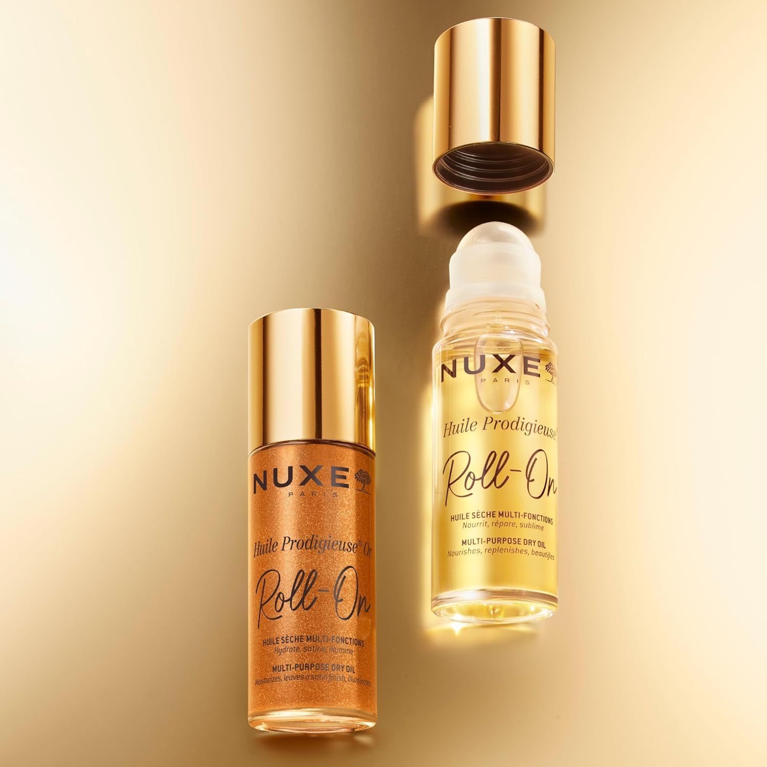 Nuxe Huile Prodigieuse Rodillo aroma icónico para una experiencia sensorial.