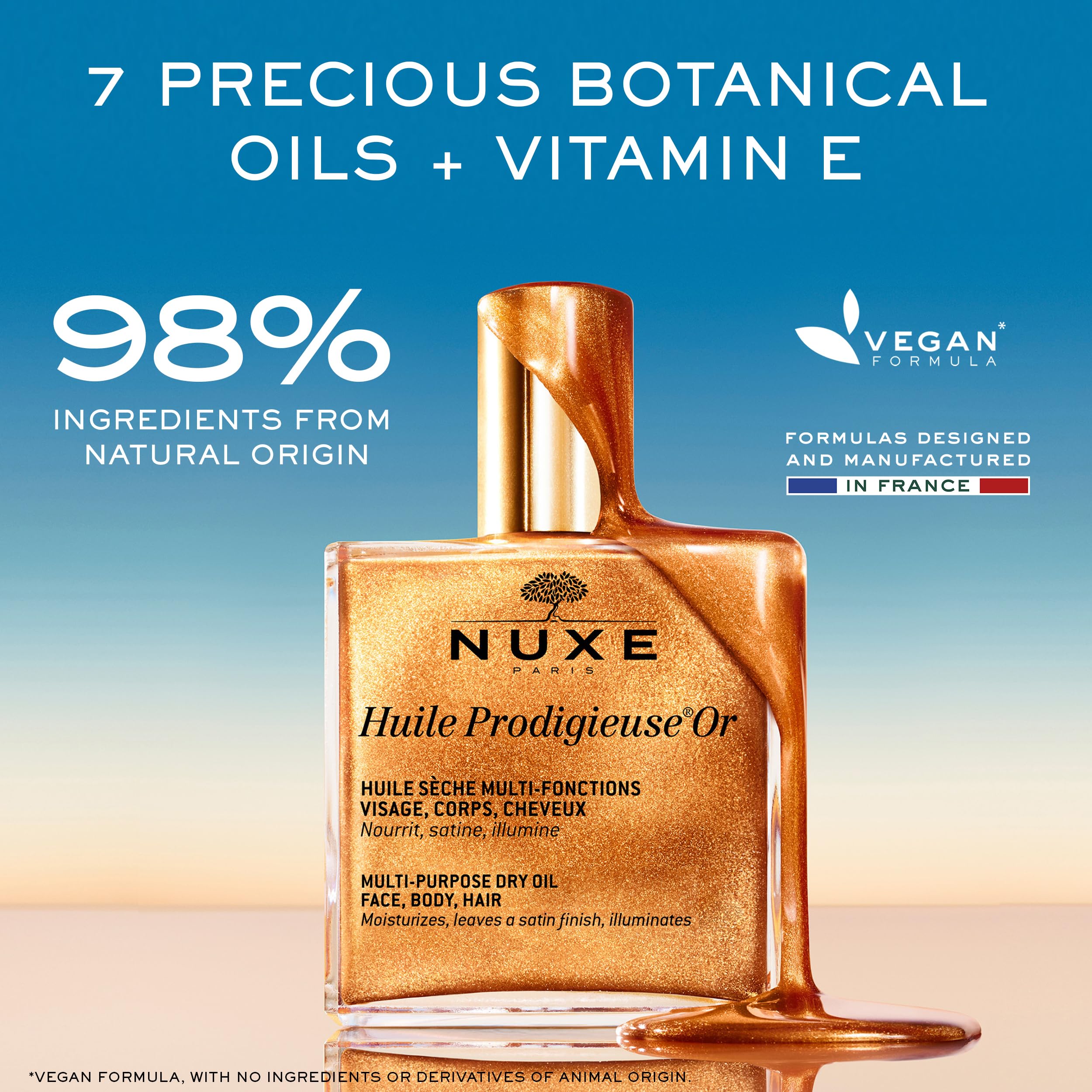Aplicación en el cabello con Huile Prodigieuse Shimmer deja brillo y suavidad