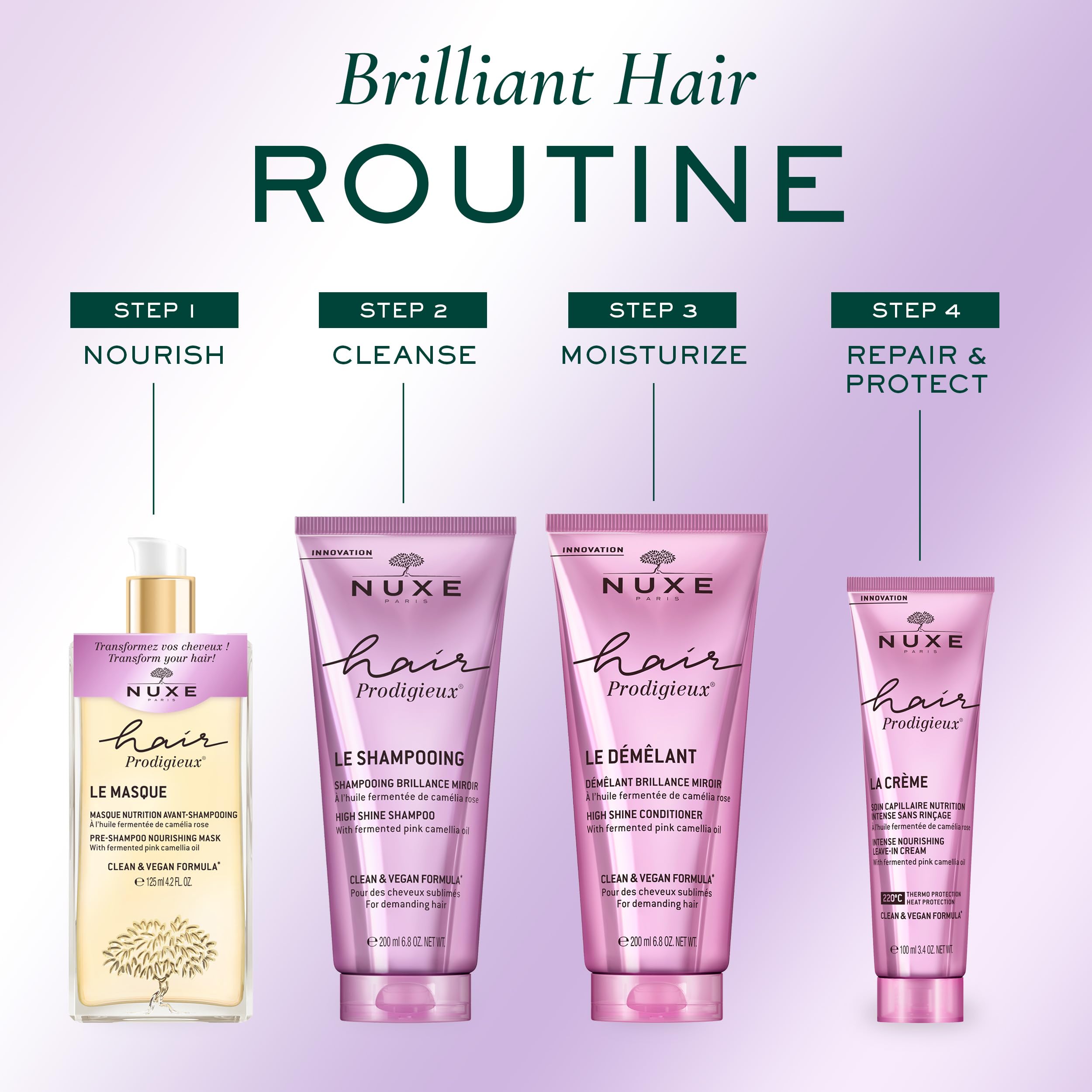 Nuxe Prodigieux pour tous types de cheveux: éclat naturel.