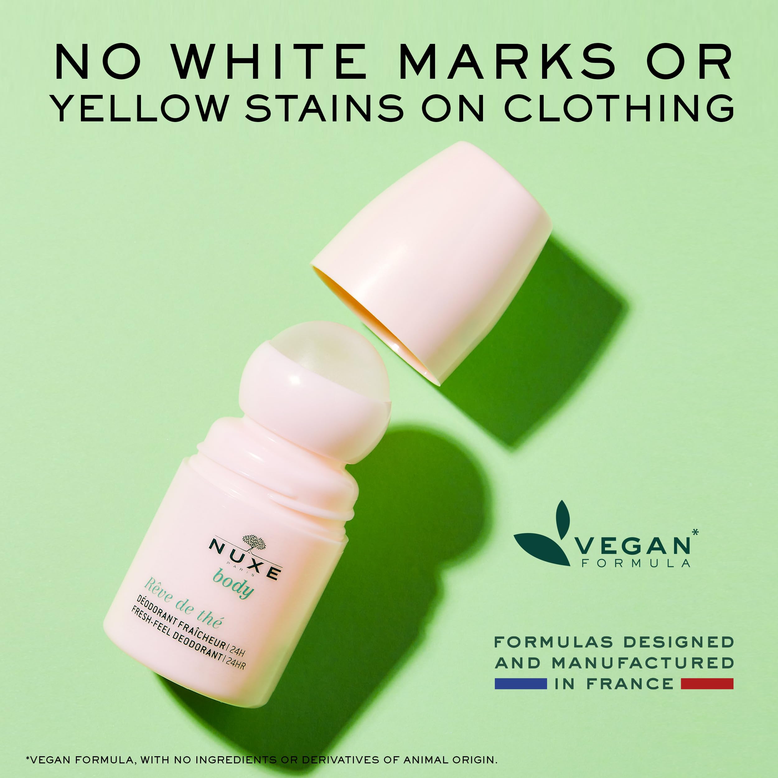 Nuxe Reve de Thé con ingredientes naturales para cuidado suave.