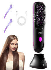 Cepillo plancha Nvnvske Go Brush Pro sin cables, diseño compacto para cualquier lugar.