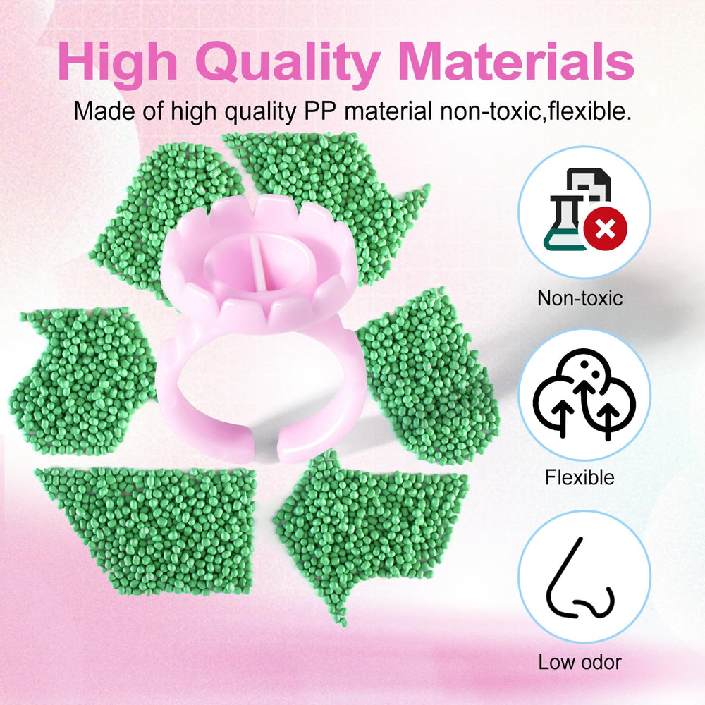 NXJ INFILILA: copas florales para pestañas rosadas, soporte higiénico en extensiones.