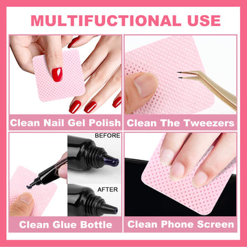 NXJ INFILILA – toallitas para limpieza de pegamento de extensiones de pestañas, sin pelusa.