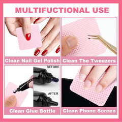 NXJ INFILILA – toallitas para limpieza de pegamento de extensiones de pestañas, sin pelusa.