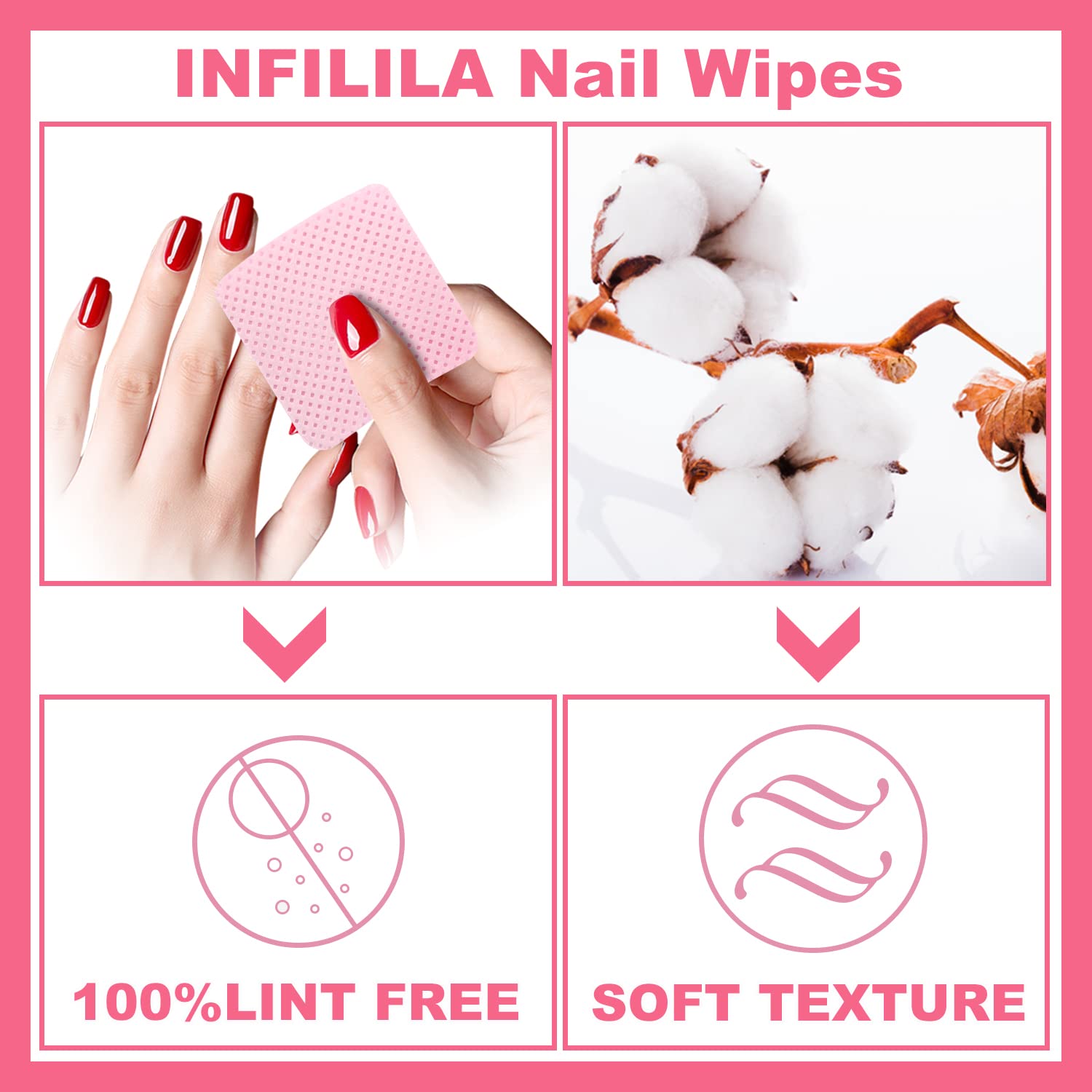 NXJ INFILILA – paquete compacto de toallitas para uñas sin pelusa, ideal para salones.