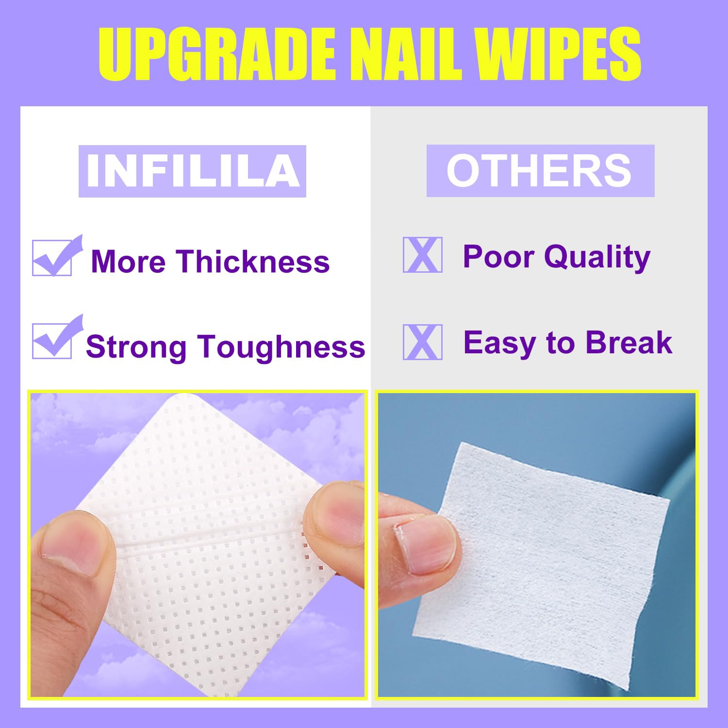 NXJ INFILILA: toallitas para botellas de pegamento de extensiones de pestañas, sin goteos.