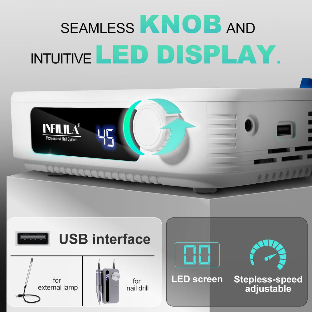NXJ INFILILA puerto USB integrado para conectar lámpara o herramientas adicionales.