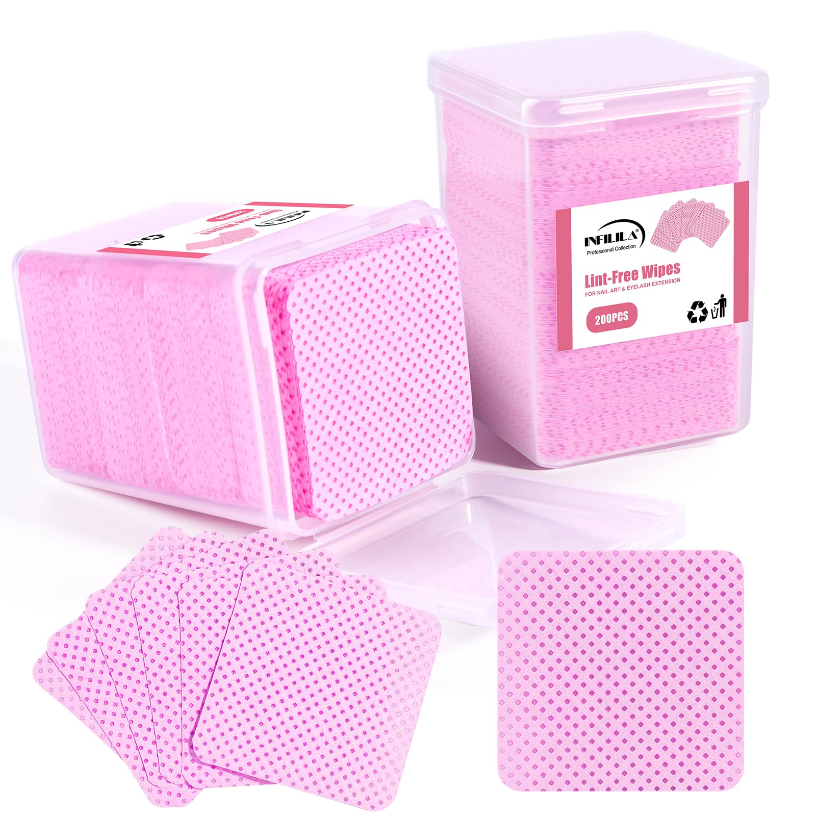 NXJ INFILILA: toallitas para uñas sin pelusa, ideales para limpieza previa y final.