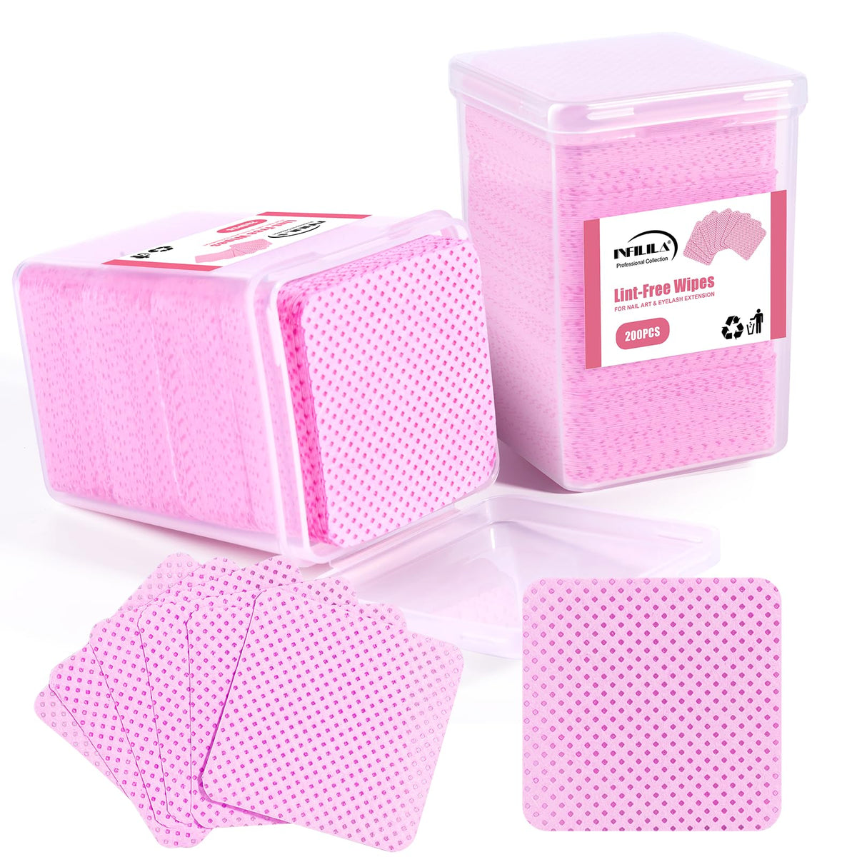 NXJ INFILILA: toallitas para uñas sin pelusa, ideales para limpieza previa y final.