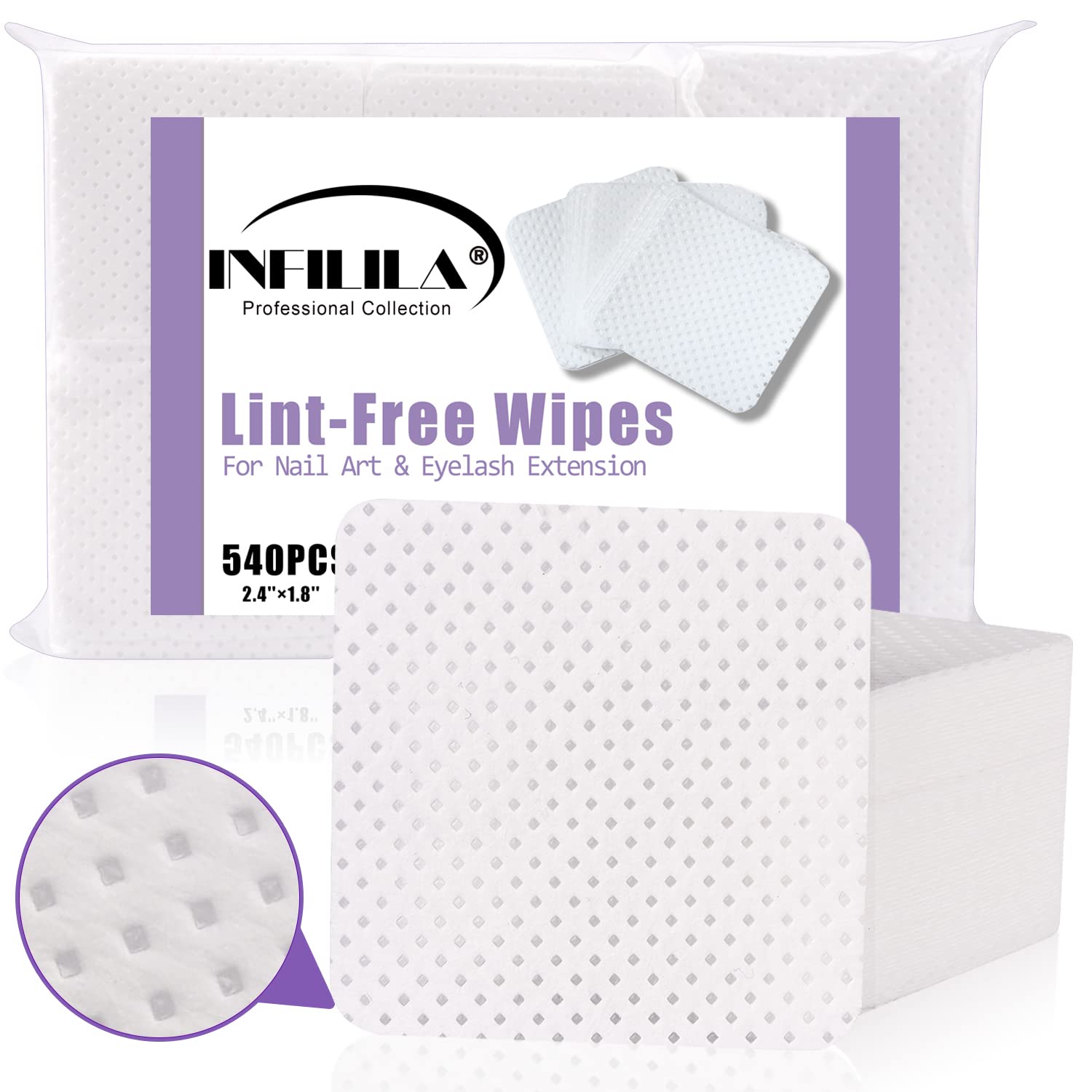 NXJ INFILILA: toallitas uñas sin pelusa para remover esmalte con alta absorción.