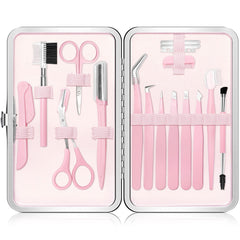 NXPPYY kit cejas 17-en-1 con pinzas para perfilar cejas con precisión