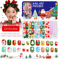 Nxtpz uñas rojo-verde navideñas, diseño clásico para celebraciones.