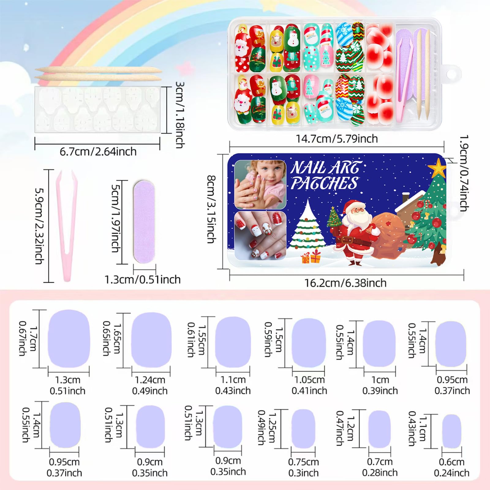 Nxtpz kit de 120 piezas, variedad de tallas para niñas.