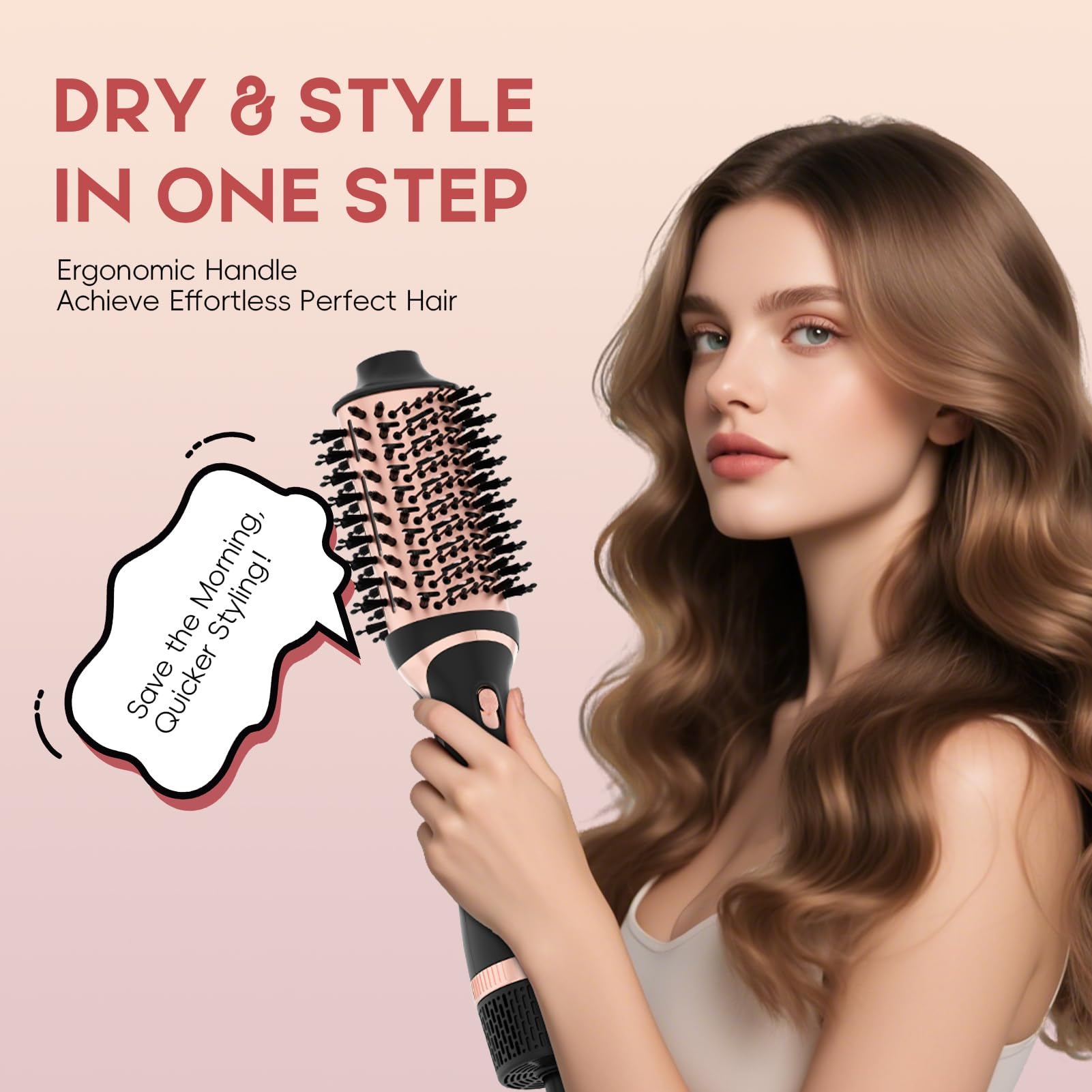 Nycoba hair dryer brush 4-in-1 switching demonstrates quick transitions between styling modes