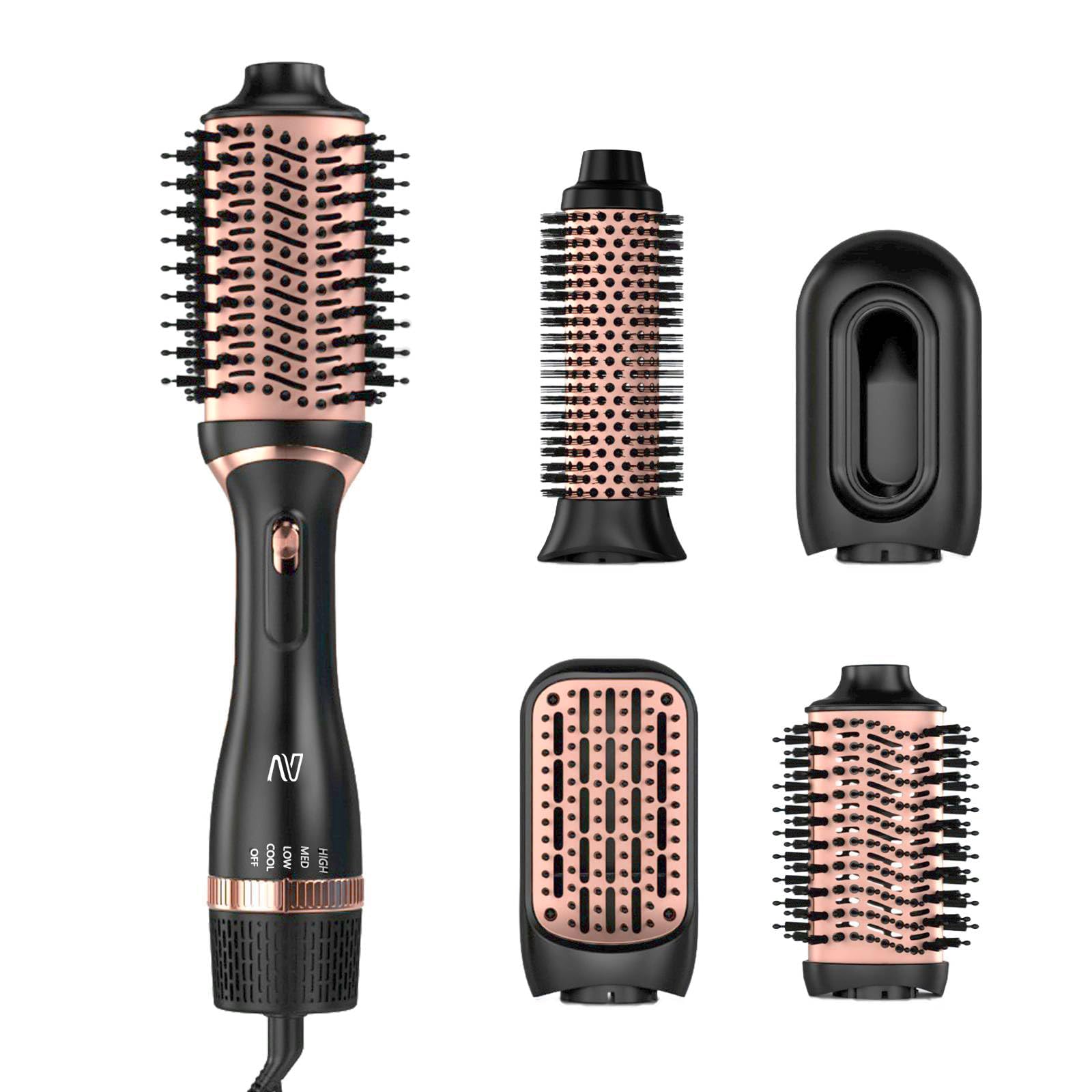 Nycoba hair dryer brush front view shows versatile styling for salon-quality blowouts