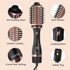 Nycoba hair dryer brush with tourmaline ionic tech reduces frizz and adds shine