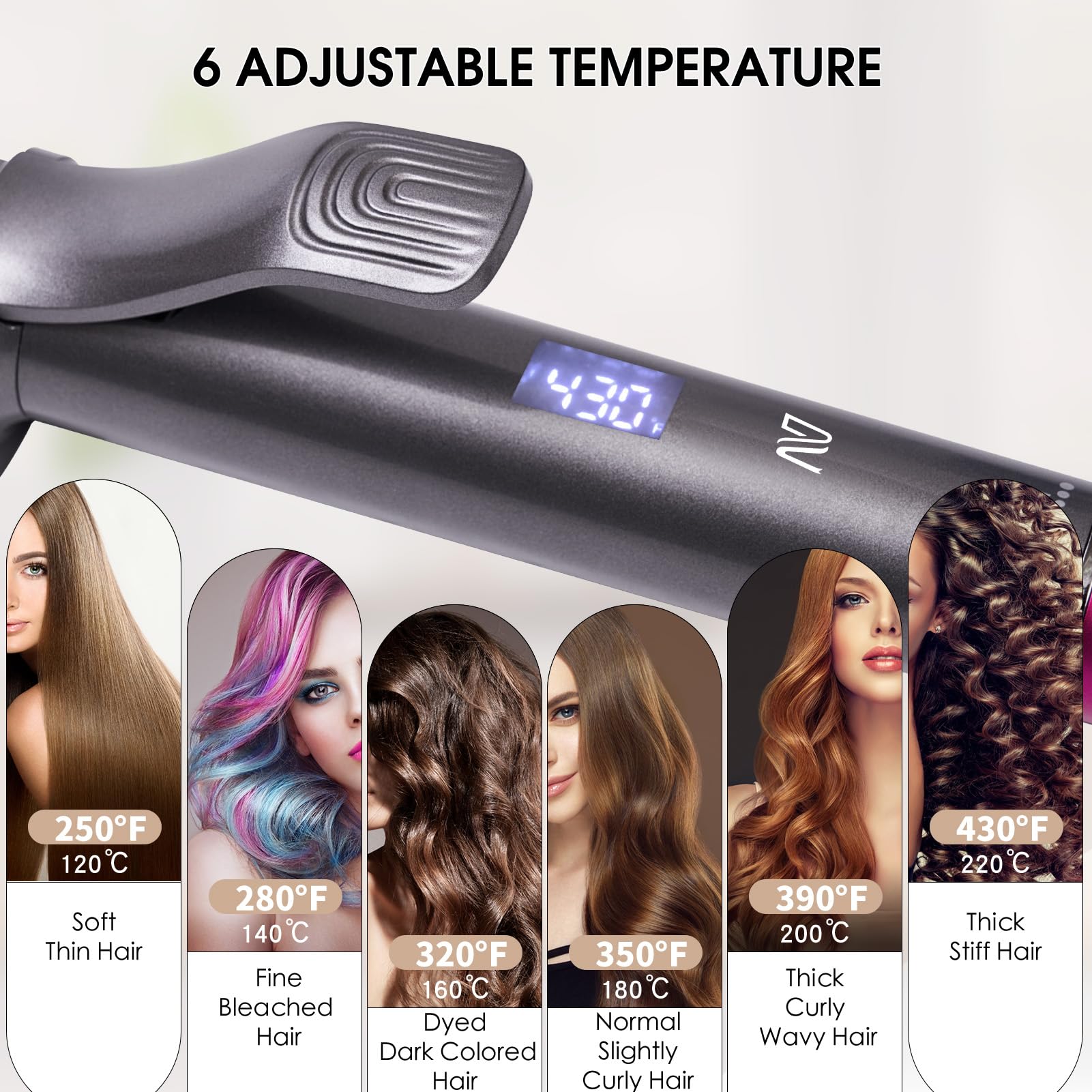 Nycoba ofrece 6 temperaturas para diferentes tipos de cabello.