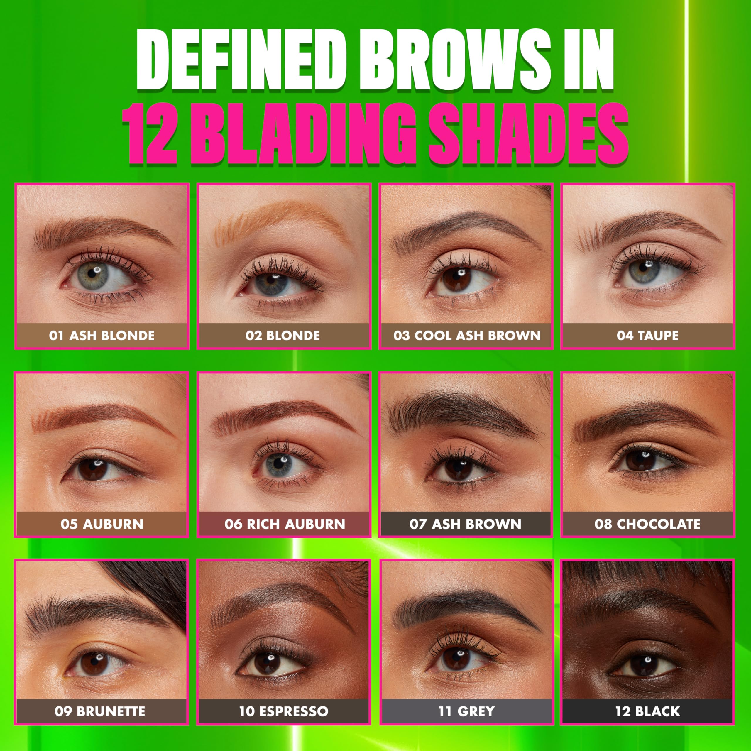 NYX Blade & Shade Brow Pencil smudge-resistant formula for long-lasting brows.