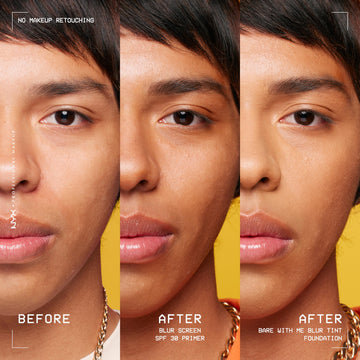 NYX Blurscreen Primer SPF30, aplicacion-muneca: cobertura uniforme y fijación prolongada.