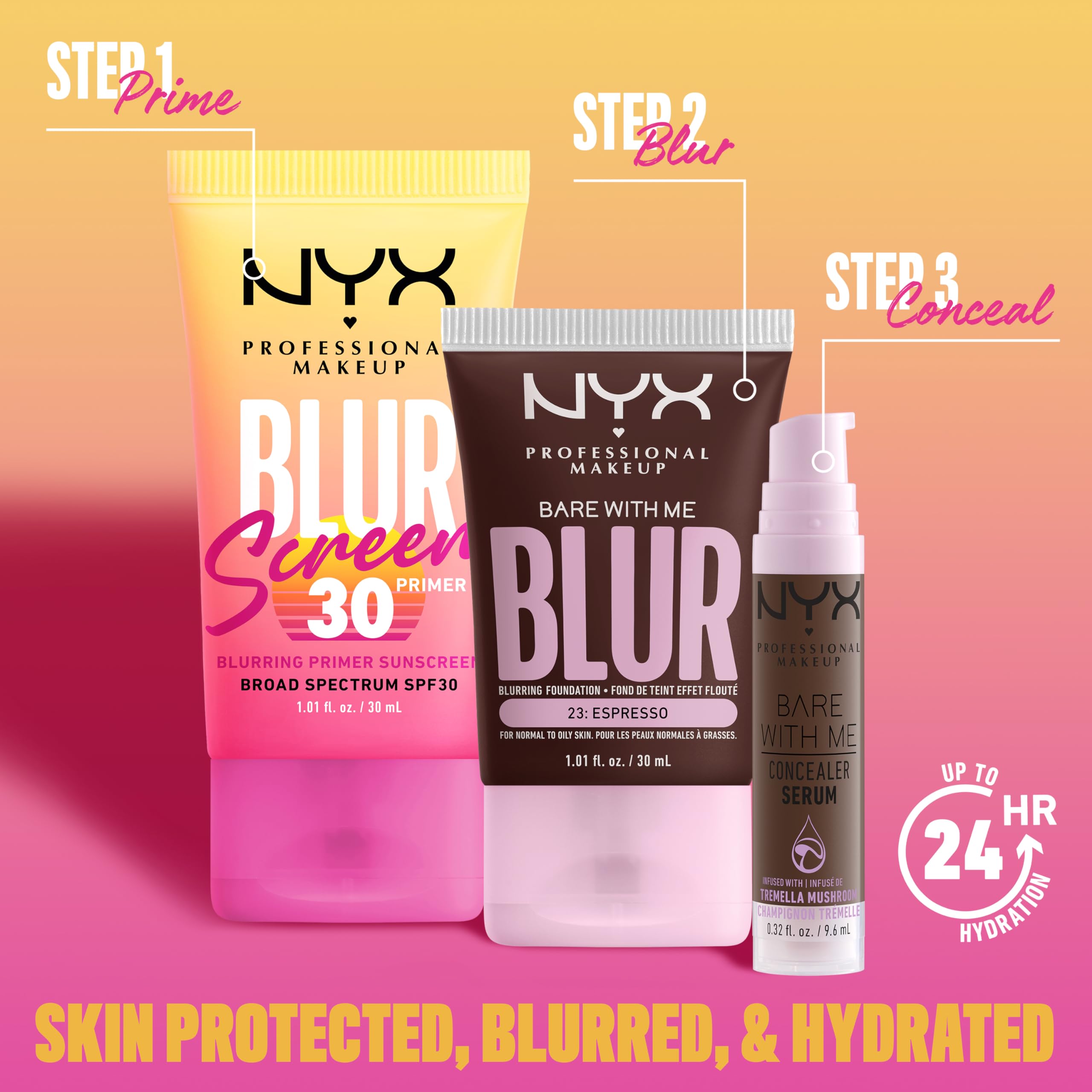 NYX Blurscreen Primer SPF30, proteccion-solar: SPF 30 para protección diaria.