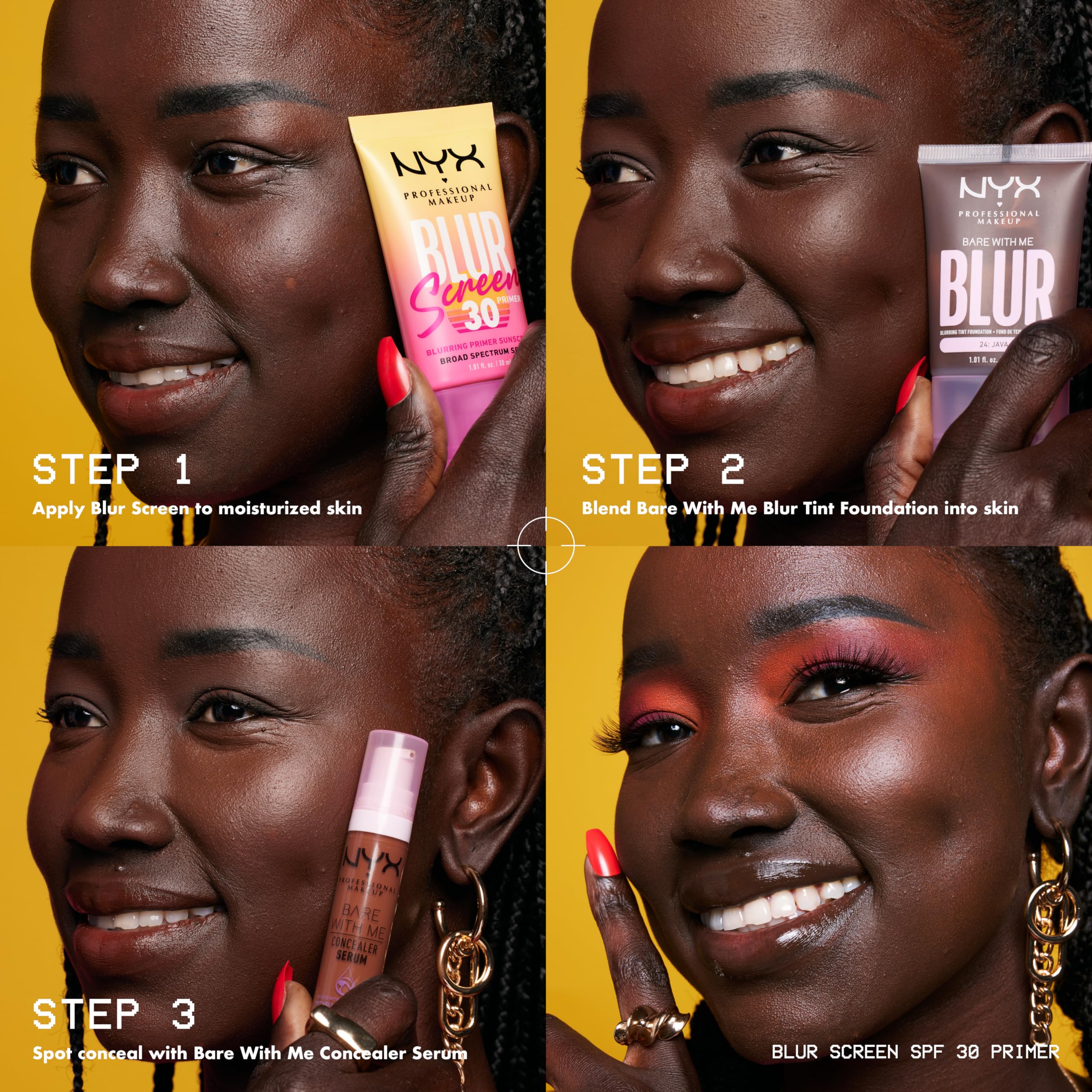 NYX Blurscreen Primer SPF30, sin-rastro-blanco: tono natural sin rastro blanco.