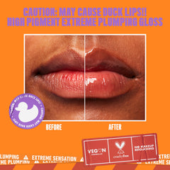 Aplicación suave del brillo labial de NYX para labios definidos.
