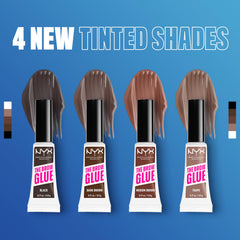 Fijación de 16 horas de NYX Brow Glue para estilo de cejas todo el día.