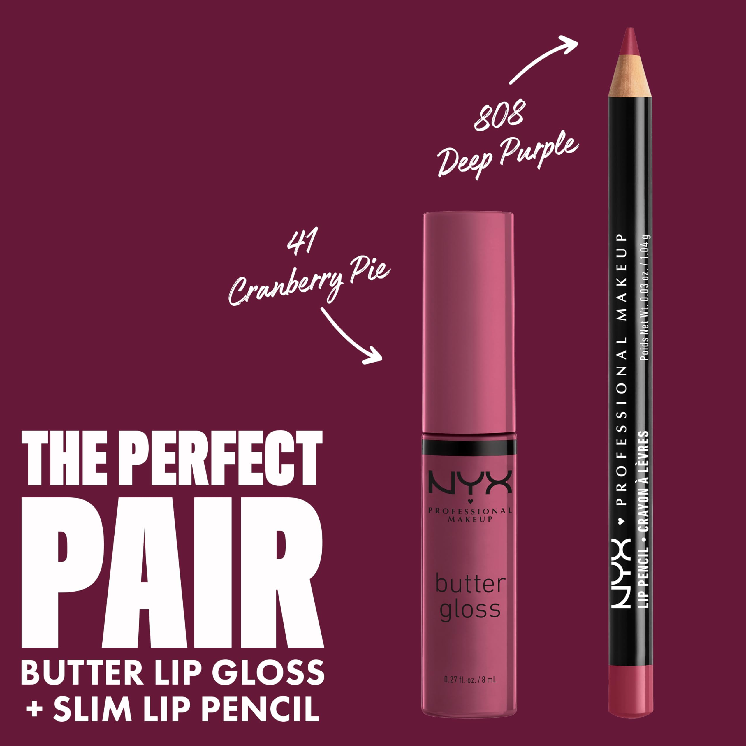 Acabado medio de NYX Butter Gloss para un look brillante y natural.