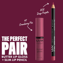 Acabado medio de NYX Butter Gloss para un look brillante y natural.