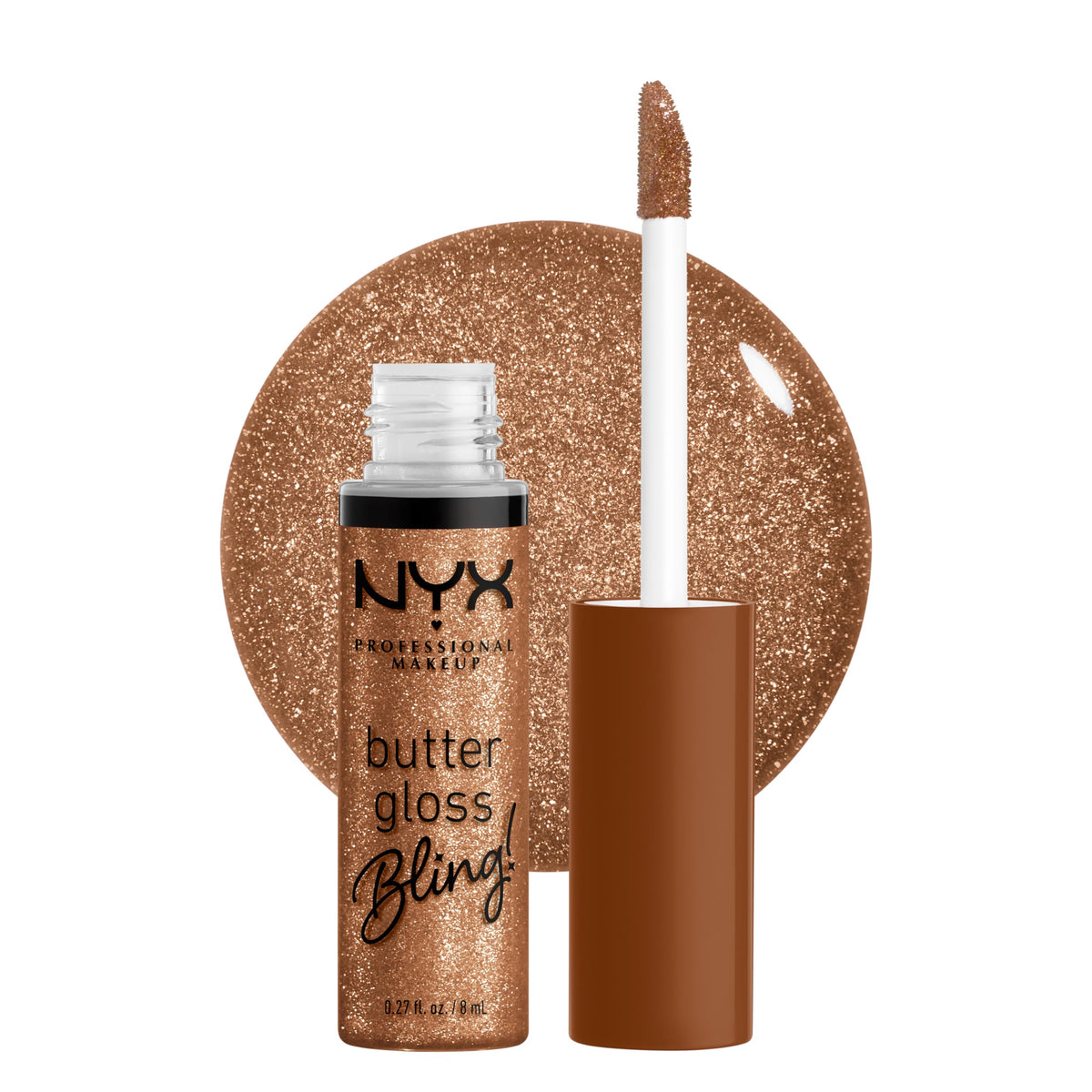 NYX Butter Gloss Bling: aplicador suave para acabado uniforme y cómodo.