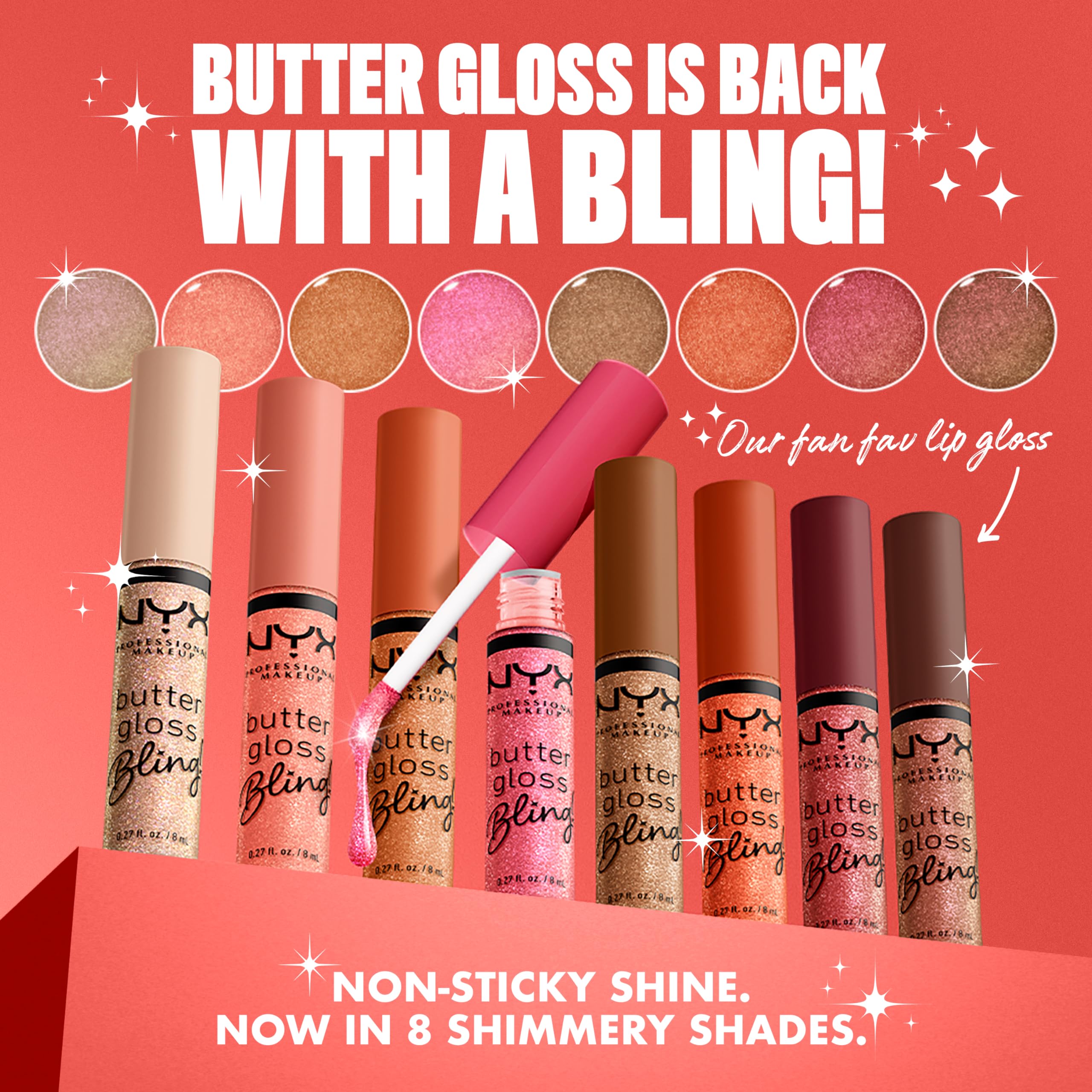 NYX Butter Gloss Bling: textura cremosa que desliza sin pegar.