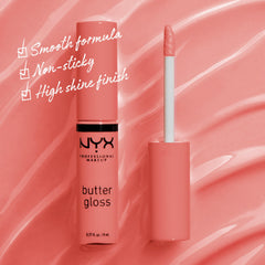 NYX Butter Gloss Creme Brulee, aplicación suave para look diario sin esfuerzo