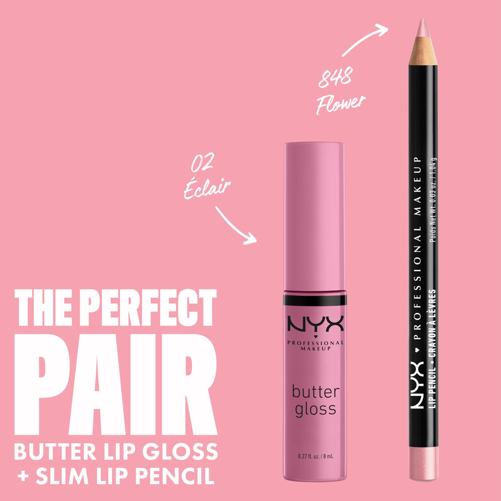 NYX Butter Gloss Eclair: labios atractivos con brillo cremoso y suave.