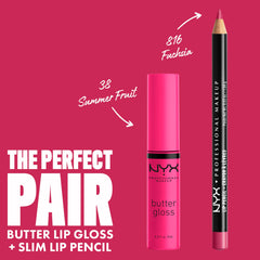 NYX Butter Gloss realza el color con acabado lustrado y suave.