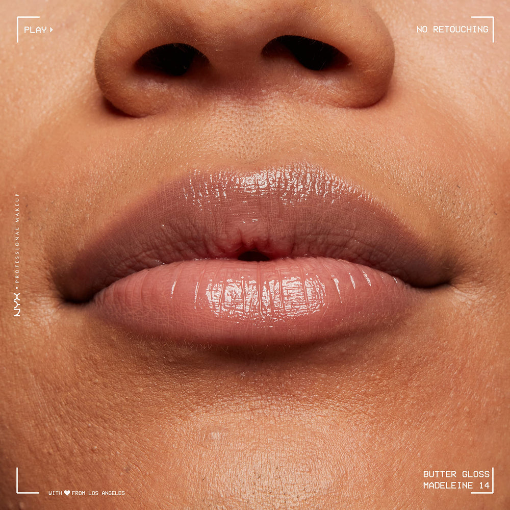 NYX Butter Gloss Madeleine resalta labios con acabado suave y confortable