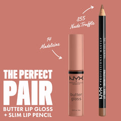 NYX Butter Gloss Madeleine aplicación cremosa para un look cómodo