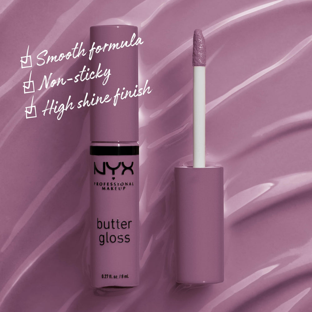 NYX Butter Gloss Marshmallow textura sedosa que desliza y no se pega