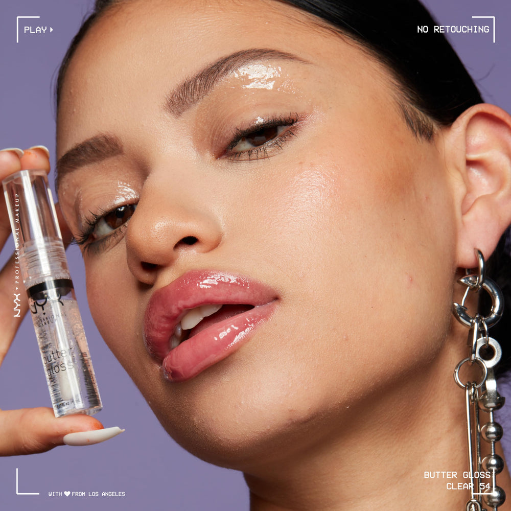NYX Butter Gloss Sugar Glass: sensación cremosa sin pegarse.