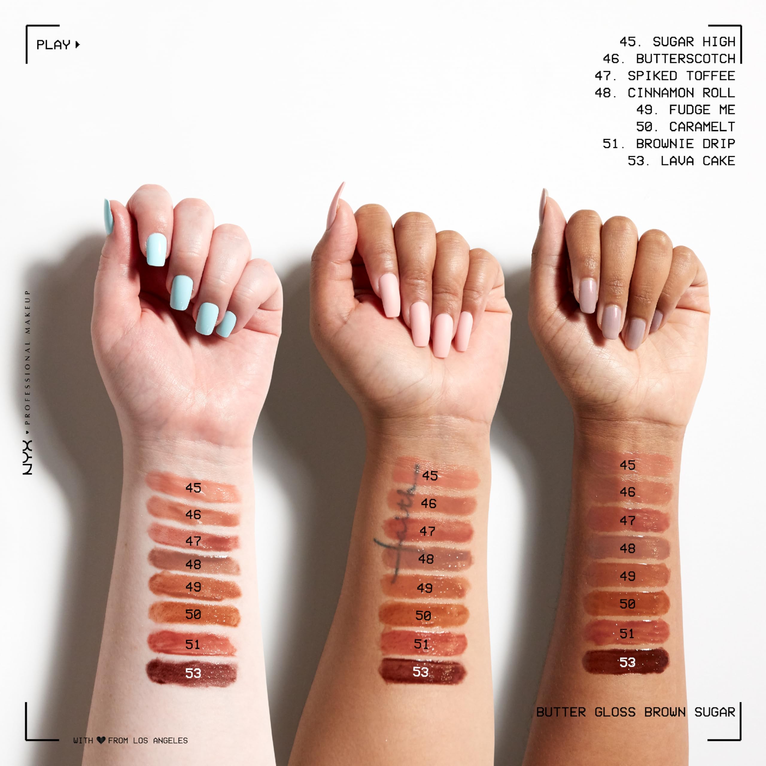 NYX Butter Gloss Tiramisu, pigmentación suave para acabado natural.