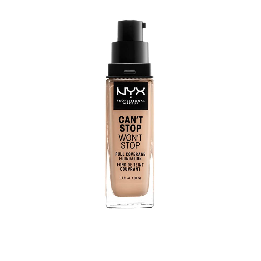 Fundación NYX Can't Stop Won't Stop, cobertura mate 24h para piel grasa.