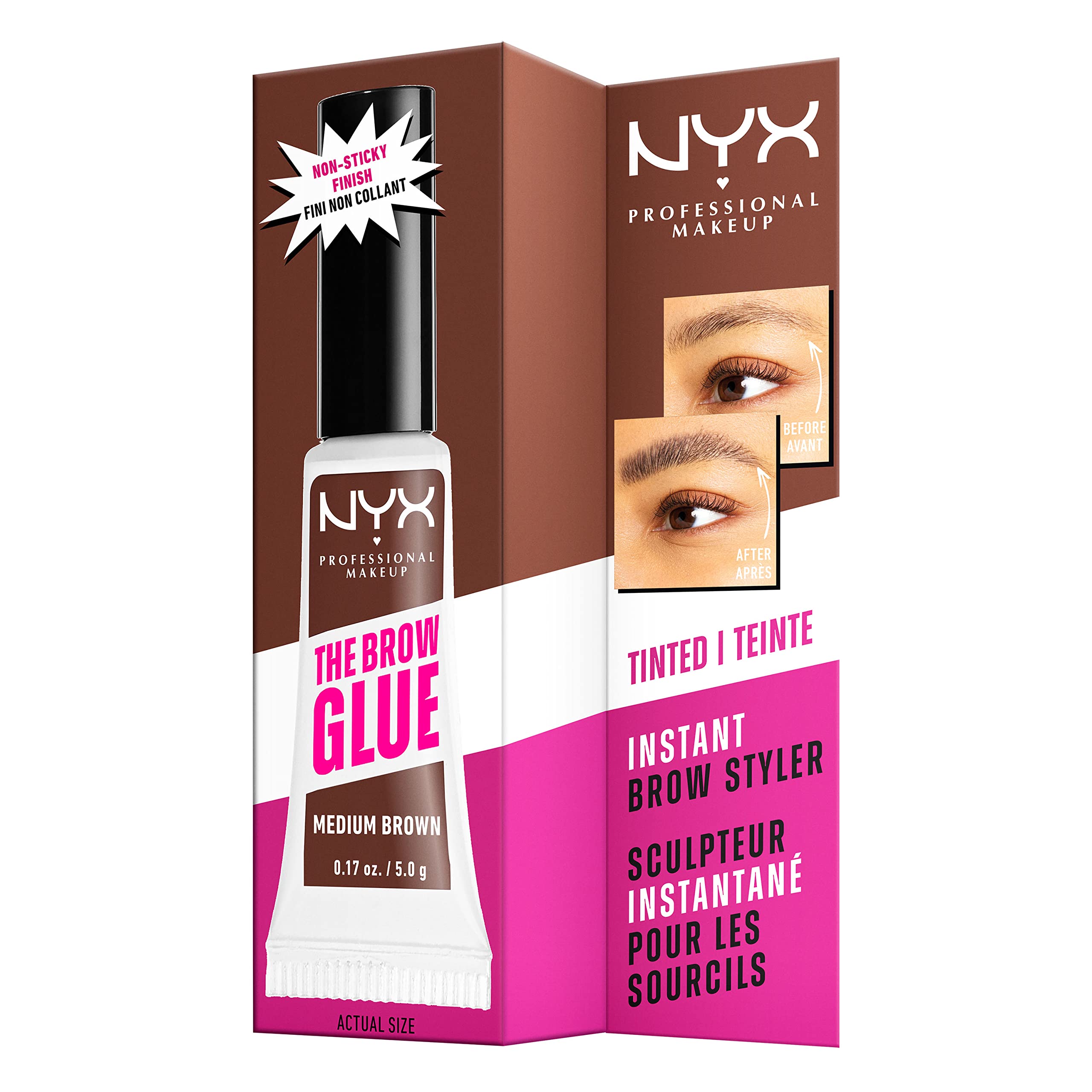 Conjunto de productos para cejas NYX que facilita líneas, relleno y fijación.