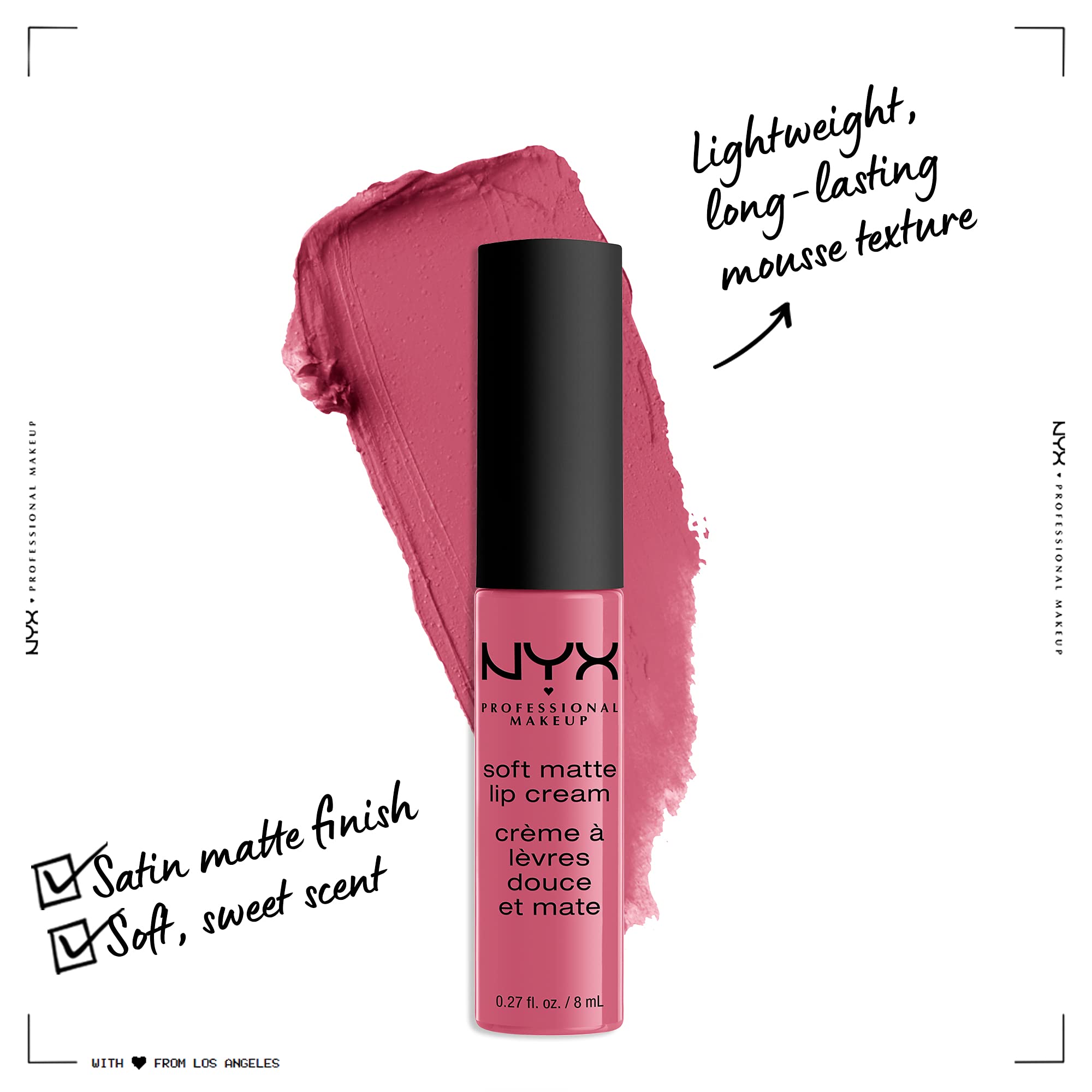 Aplicación suave de NYX Soft Matte Lip Cream Milan para color uniforme.