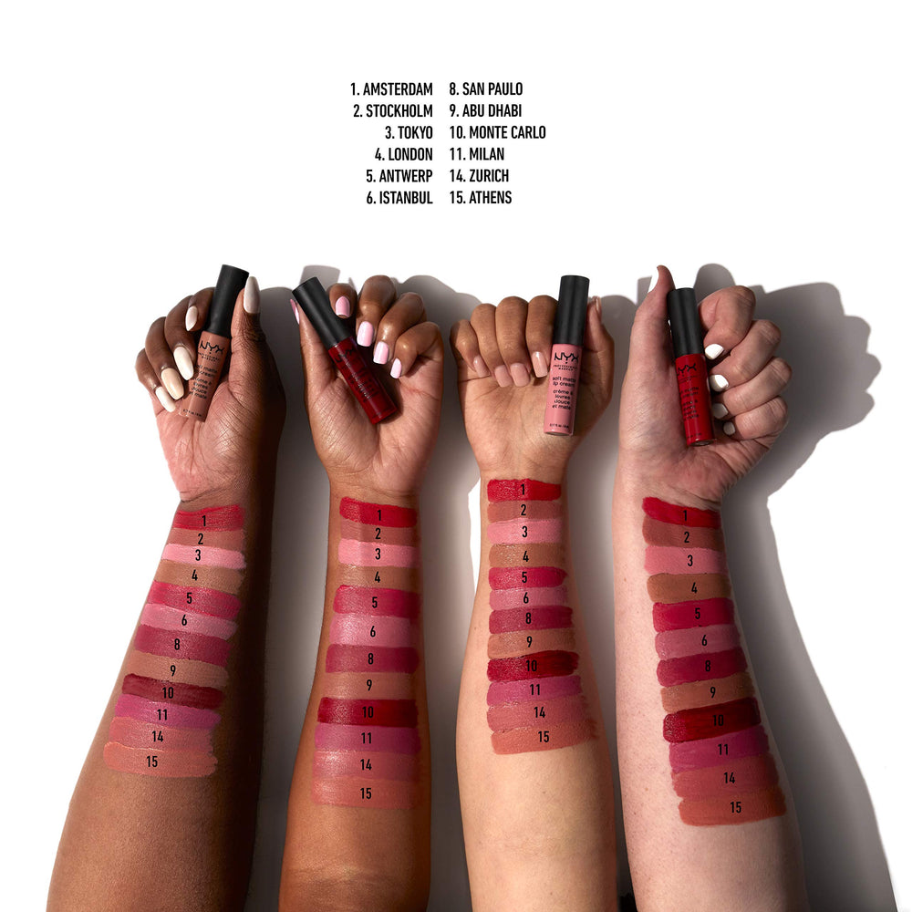 Tono Milan de NYX Soft Matte Lip Cream, ideal para looks de día.